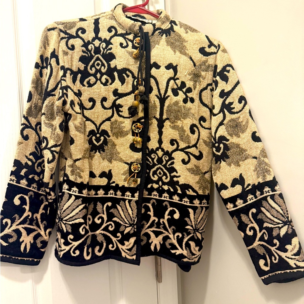 Vintage Flashback Tapestry Jacket Size Petite Medium W/Pockets